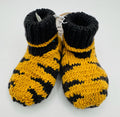 1-2 Y Brown and Orange Acrylic Knit Tiger Booties