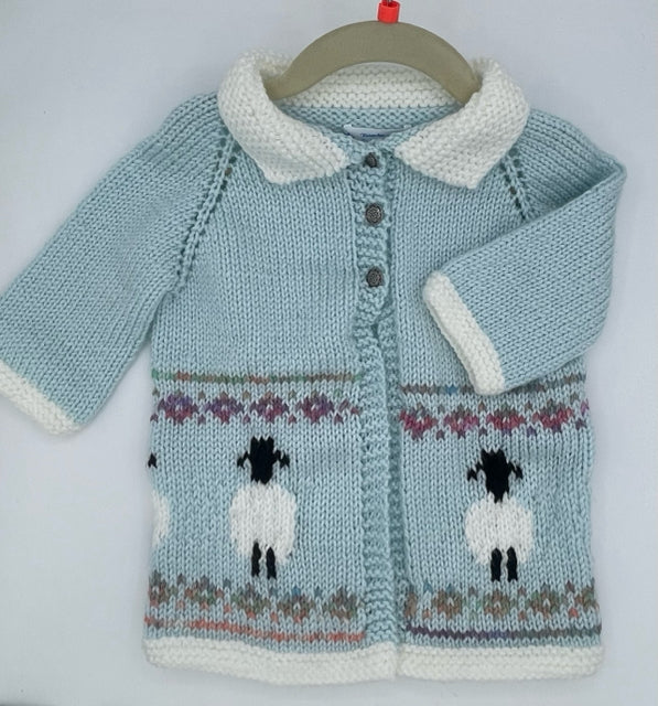 12-18 M Light Blue Acrylic Lambs Knit Coat