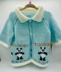 12-18 M Pale Green Acrylic Panda Knit Coat