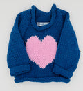 12 M Denim Blue Acrylic Knit Sweater with Heart