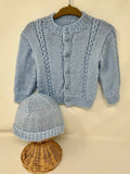 12 M Light Blue Acrylic Cable Knit Cardigan