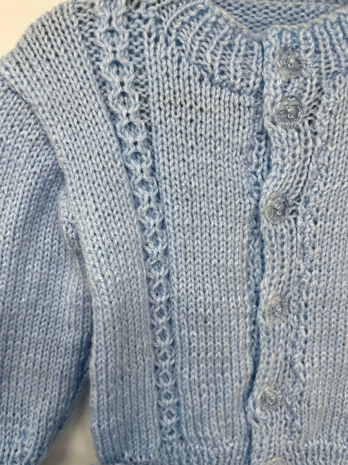 12 M Light Blue Acrylic Cable Knit Cardigan
