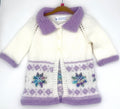 12 M White and Lavendar Snowflake Knit Coat