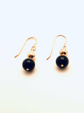 14K Gold Filled Earrings with Black Crystal