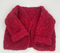 18 M Holiday Red Tweed Cashmere and Wool Blend Knitted Sweater