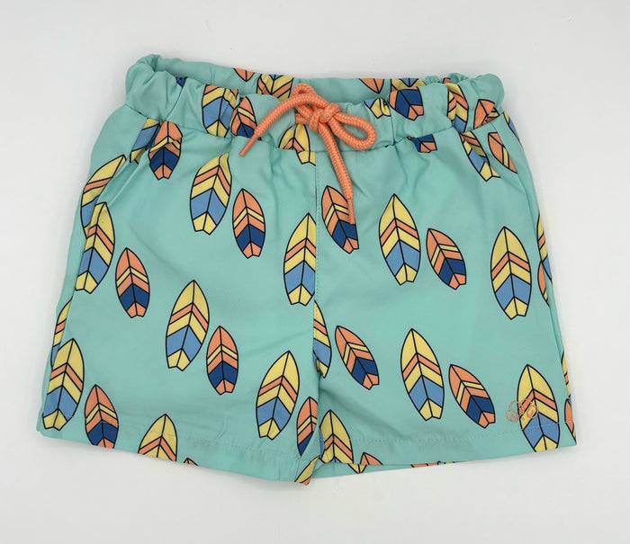 18M - 2Y Blue Swim Shorts with Surfboard Print