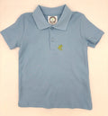 2 T - Blue Short Sleeve Polo w/Lizard Embroidery