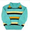 2 Y Aqua, Gold, and Blue Strip Acrylic Pullover