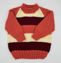 2 Y Salmon, Wine and Cream Stripe Acrylic Pullover