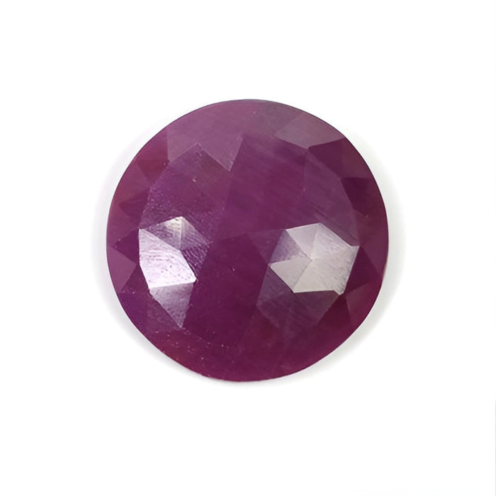 red ruby round rose cut slices