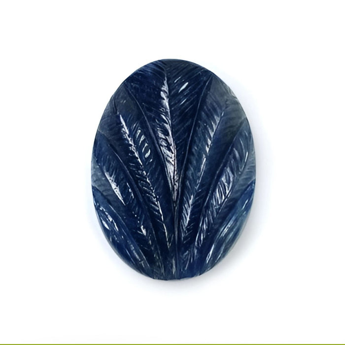 blue sapphire oval shape carving