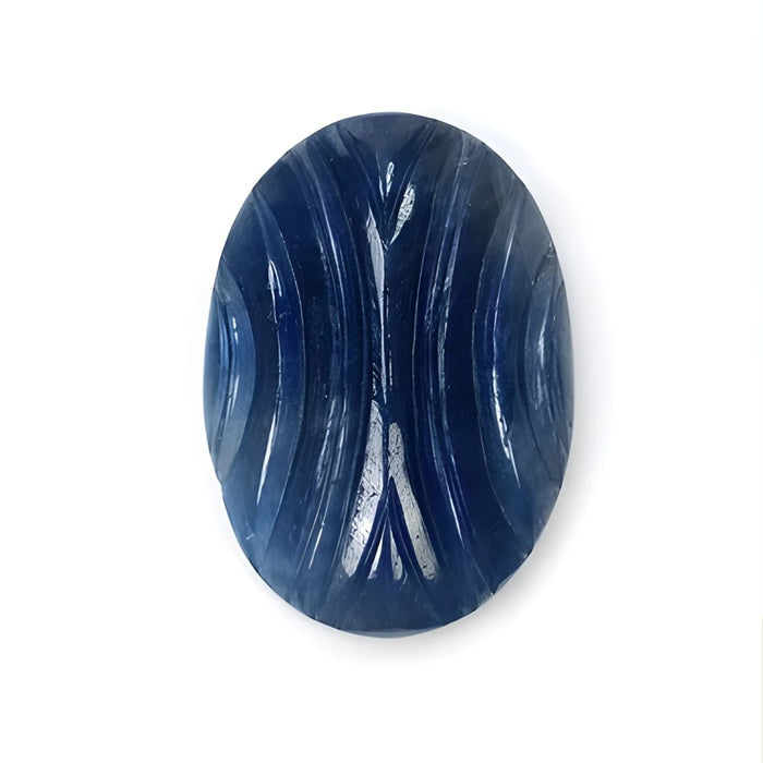 blue sapphire oval carving