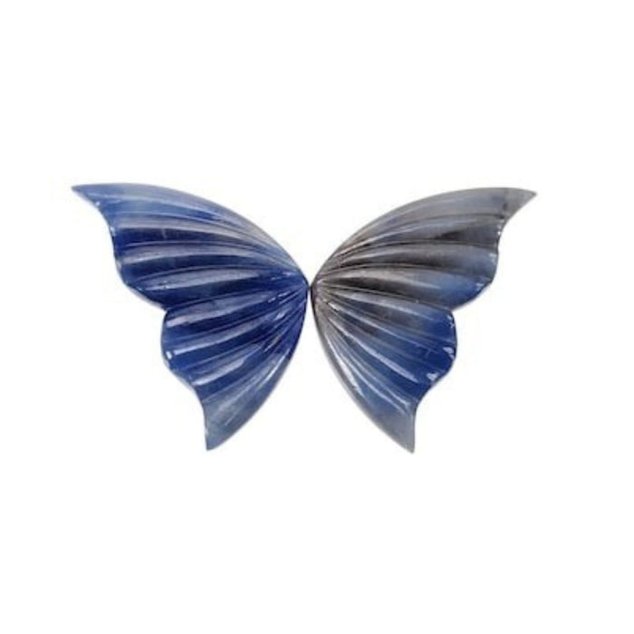 blue sapphire butterfly carving