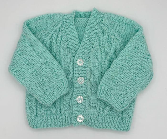 6-12 M Mint Acrylic Knit Cardigan