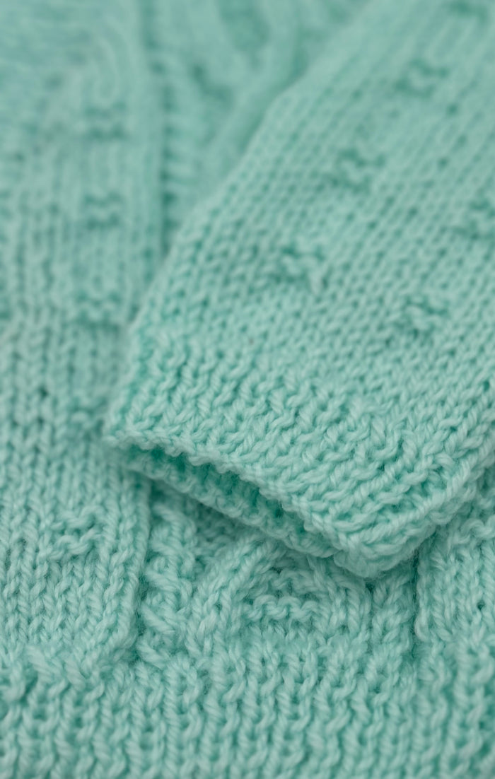 6-12 M Mint Acrylic Knit Cardigan