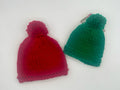 6-12 M Red Acrylic Beanie with Pom Pom