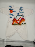 6 M - Kimono Hand Painted Giraffe Design