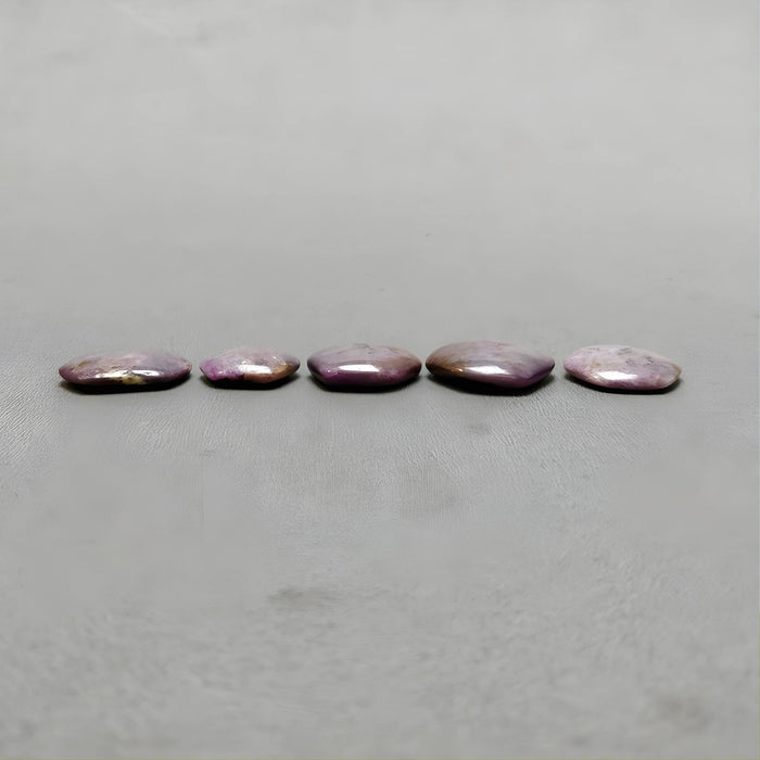 84.50cts Natural Untreated Star Ruby Gemstone Hexagon Shape Cabochon 17*14mm - 21.5*19mm 5pcs