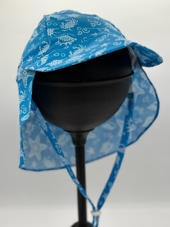 9-18 M Blue Seashell Eco Flap Hat