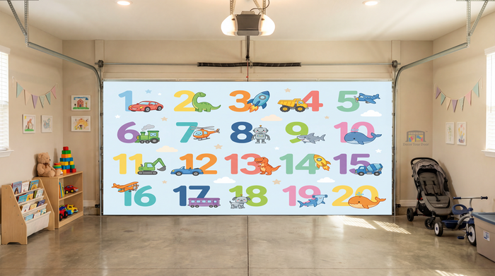 Adventure Numbers 1–20 Learning – Interior Garage Door Cover
