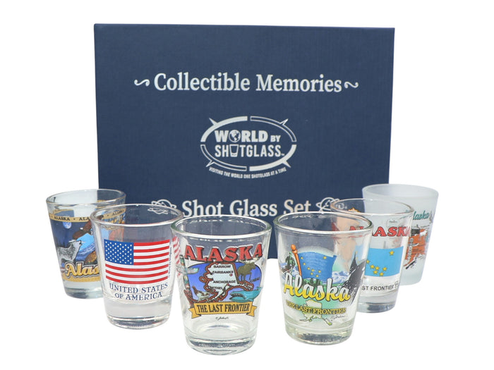 Alaska United States USA Souvenir Boxed Shot Glass Set (Set of 6)