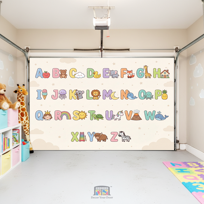 Alphabet Friends Garden – Nursery Learning - Interior Garage Door Cover