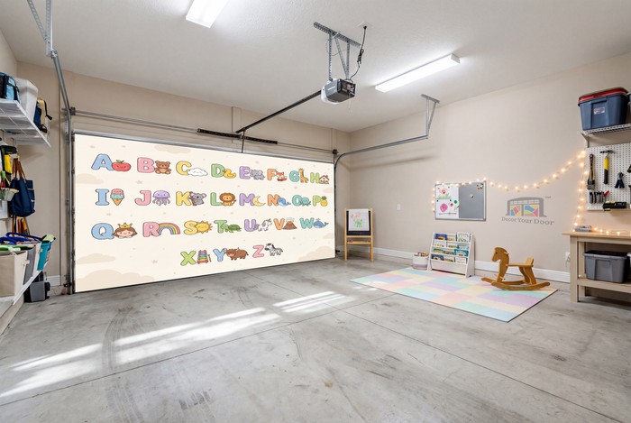 Alphabet Friends Garden – Nursery Learning - Interior Garage Door Cover