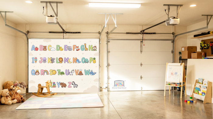 Alphabet Friends Garden – Nursery Learning - Interior Garage Door Cover