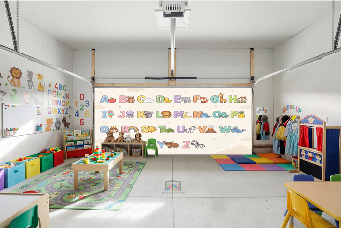 Alphabet Friends Garden – Nursery Learning - Interior Garage Door Cover