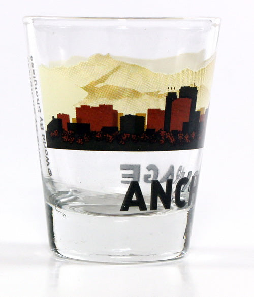 Anchorage Alaska Sunset Skyline Shot Glass