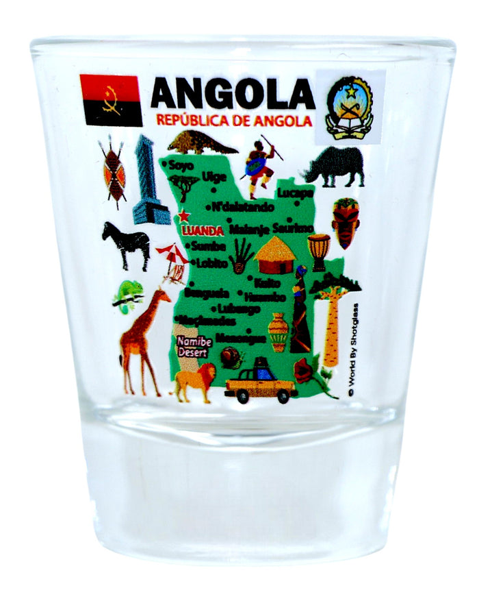 Angola Landmarks and Icons Collage Shot Glass