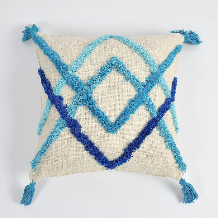 Aqua Marine Hand-Tufted Cushion Covers - 16*16 inches Set of 2 (TFB)