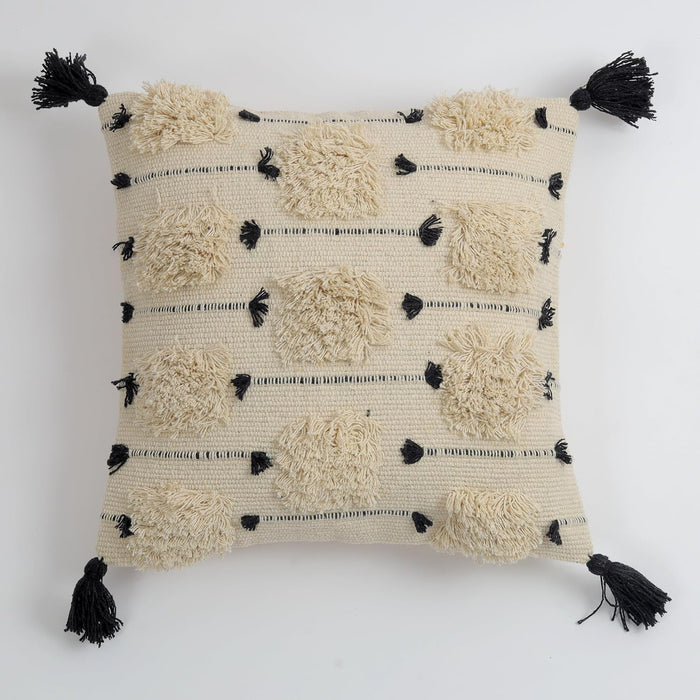 Artisan Hand-Tufted Monochrome Cushion Covers - 16*16 inches Set of 2 (TFB)
