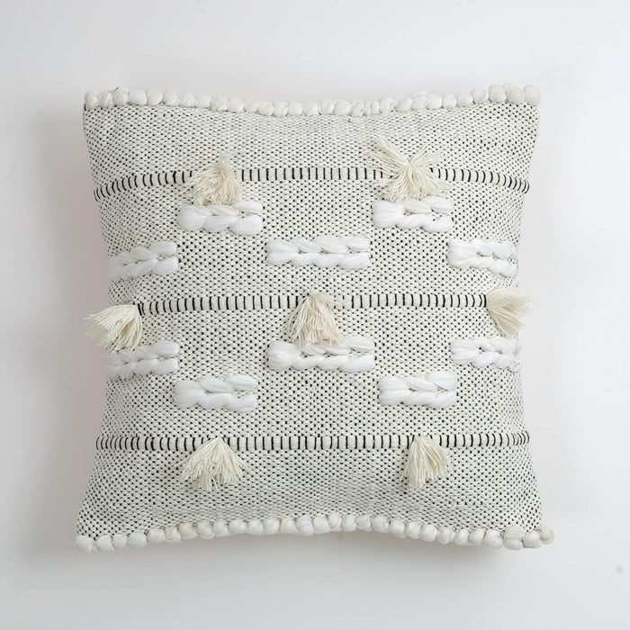 Artisan Hand-Tufted & Textured Cloud Tassel Cushion Covers - 16*16 inches Set of 2 (TFB)