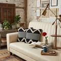 Artisan Zig-Zag Hand-Tufted Monochrome Cushion Covers - 16*16 inches Set of 2 (TFB)