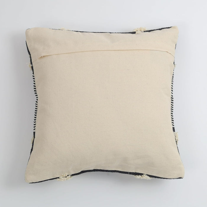 Artisan Zig-Zag Hand-Tufted Monochrome Cushion Covers - 16*16 inches Set of 2 (TFB)