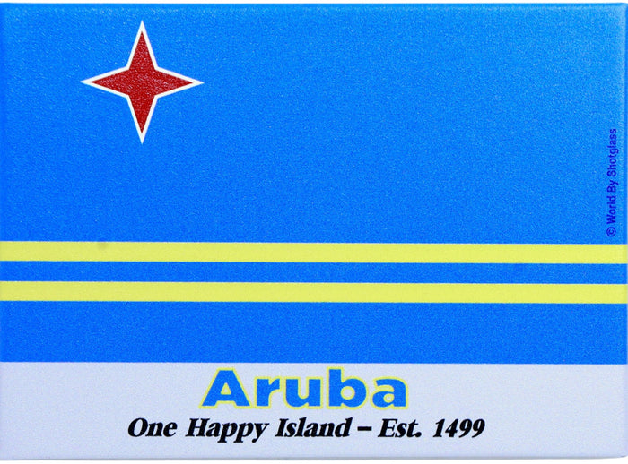 Aruba Flag Caribbean Fridge Collector's Souvenir Magnet 2.5 inches X 3.5 inches