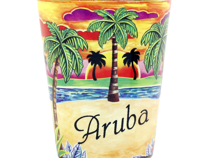 Aruba Yellow Palms In-and-Out Shot Glass