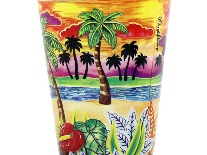Aruba Yellow Palms In-and-Out Shot Glass
