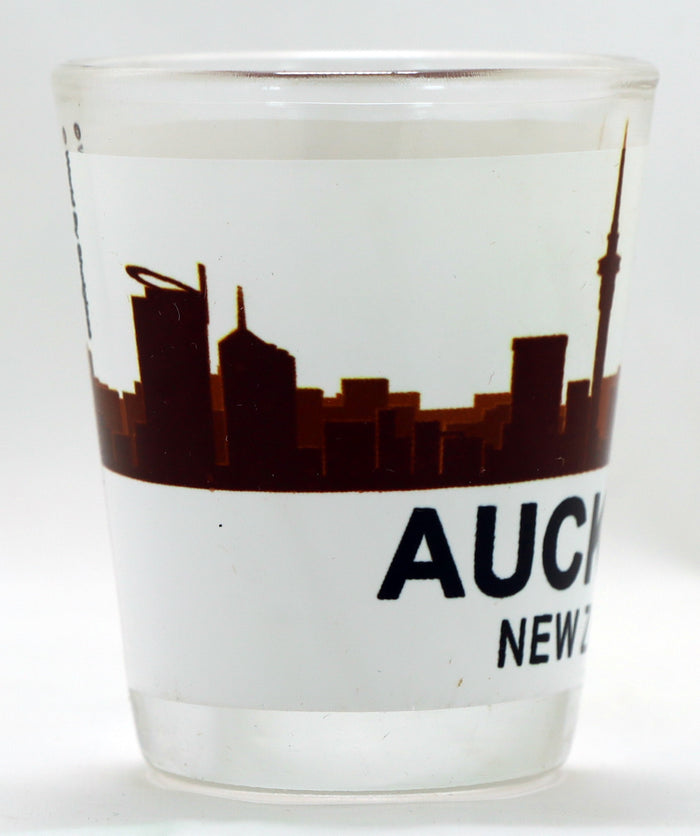 Auckland New Zealand Sunset Skyline Shot Glass