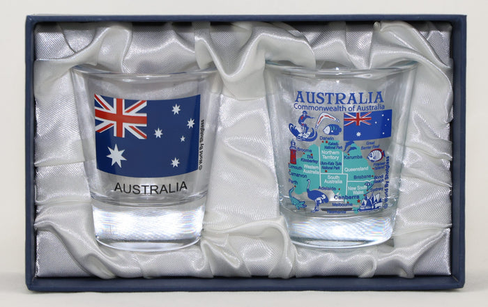 Australia Souvenir Boxed Shot Glass Set (Set of 2)