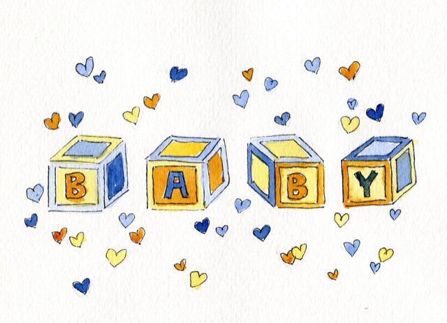 Baby Blocks New Baby Card