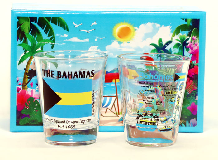 Bahamas Caribbean Shot Glass Boxed Set (Set of 2)