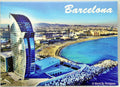 Barcelona Spain Panorama Fridge Collector's Souvenir Magnet 2.5 inches X 3.5 inches