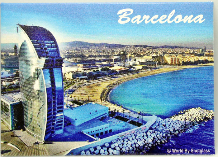 Barcelona Spain Panorama Fridge Collector's Souvenir Magnet 2.5 inches X 3.5 inches