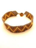 Beaded Chevron Bracelet, Gold