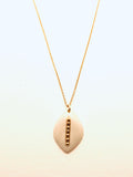 Beaded Leaf Necklace, White