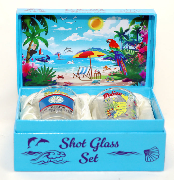 Belize Central America Boxed Shot Glass Set (Set of 2)