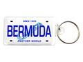 Bermuda Caribbean License Plate Acrylic Rectangular Souvenir Keychain 2.25 inches X 1.25 inches