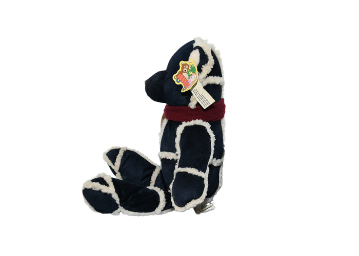 Big Dark Blue and White Teddy Bear With Red&White Scarf